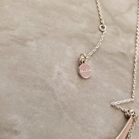 ✨ Stella and Dot Silver Marble Modern Minimalist Pendant Necklace ✨ - Picture 2 of 11